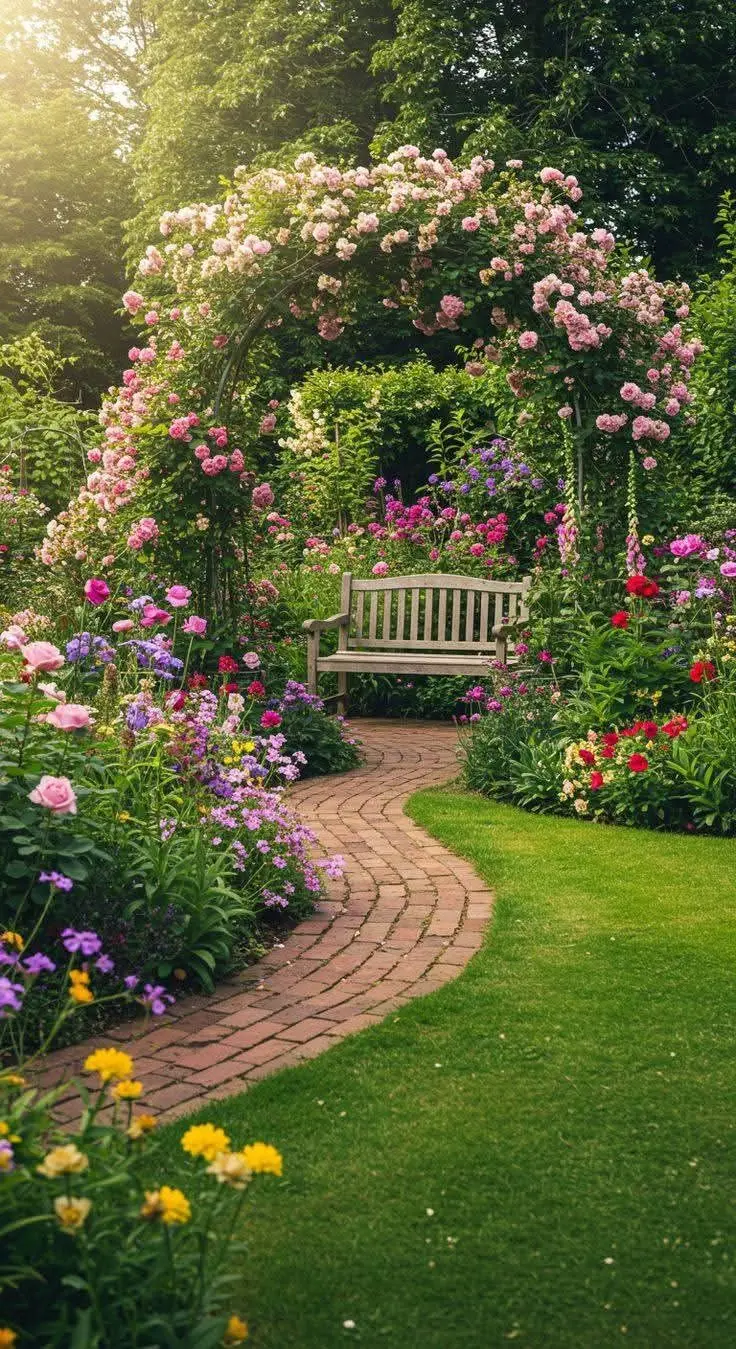 گل‌های قرمز و سفید در کنار یکدیگر برای ایجاد هماهنگی رنگی