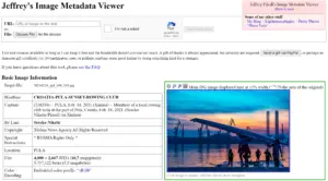 نمونه‌ای از اطلاعات جغرافیایی در متادیتا یک عکس با استفاده از GPS