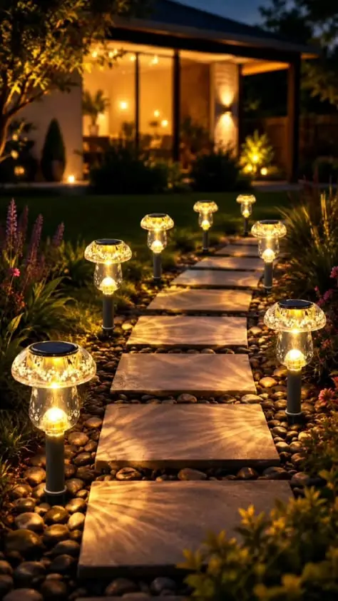 چراغهای خورشیدی و LED برای روشنایی اقتصادی و پایدار حیاط