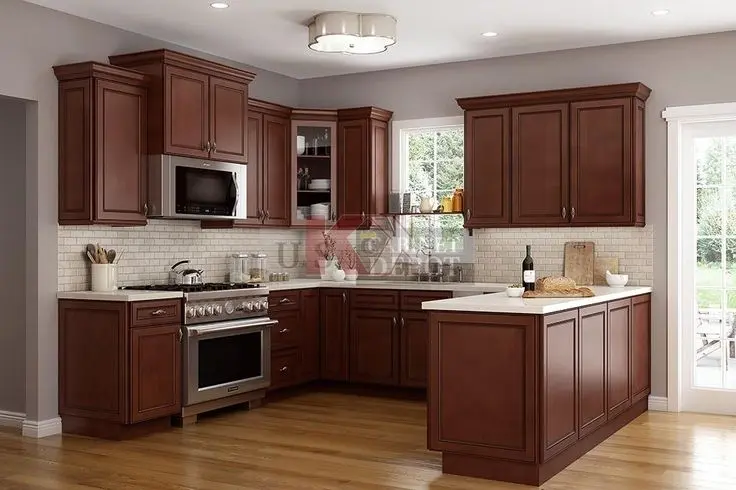 نمونه کابینت آشپزخانه مدرن با طراحی ساده و خطوط روان