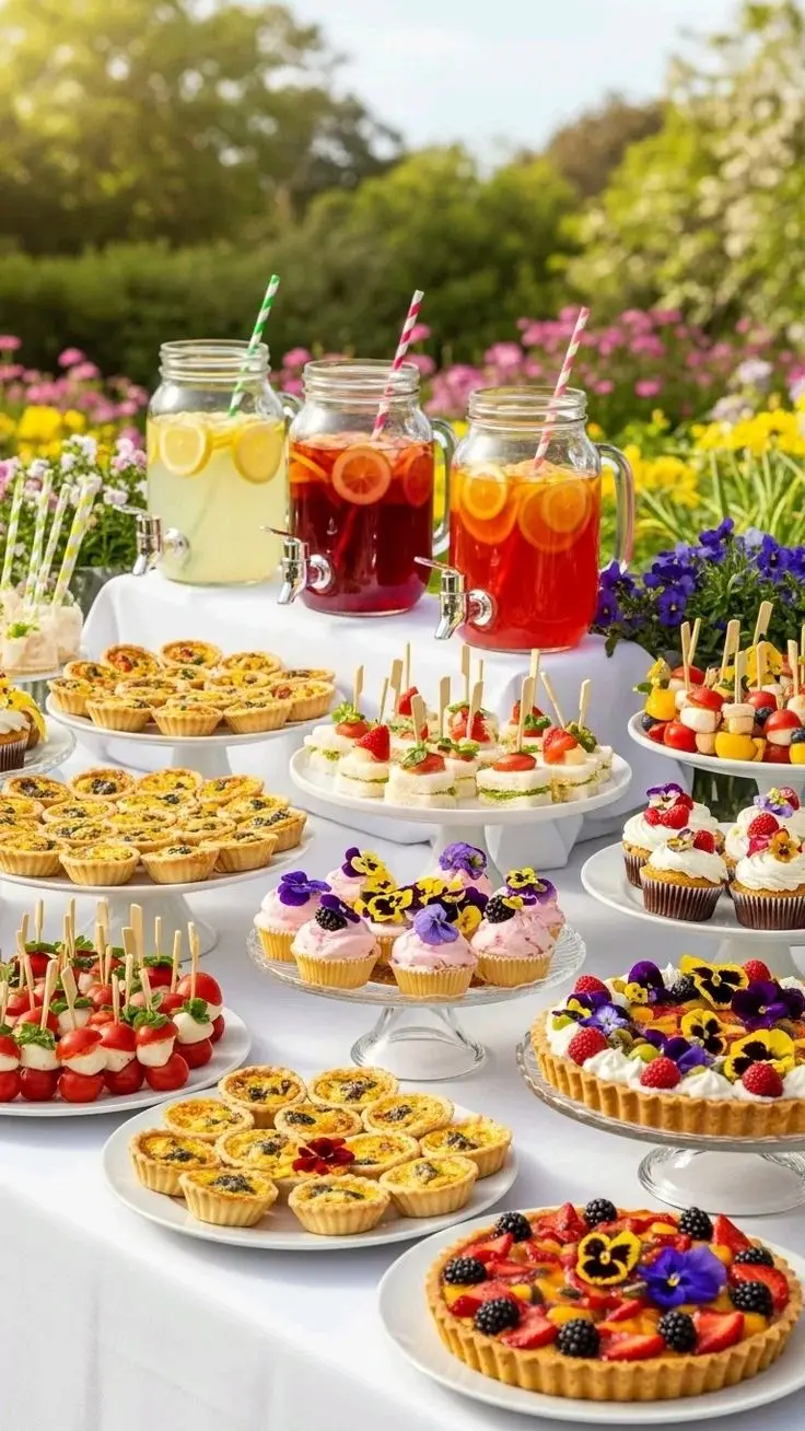 دکوراسیون زیبا برای مهمانی با گل و چراغ