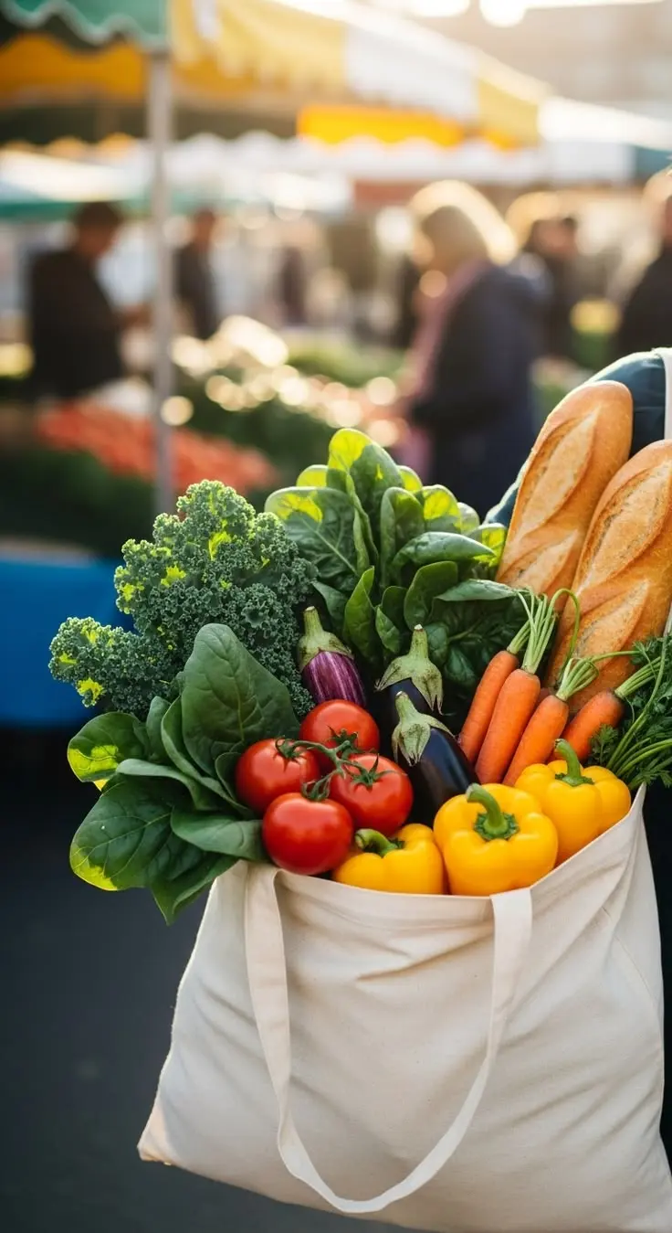 لیست خرید کاغذی با قلم و مواد غذایی