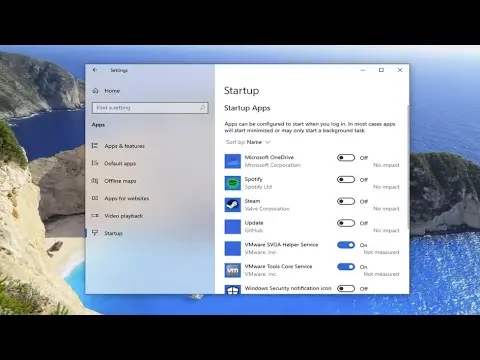 نمایش تنظیمات برنامه‌های خودکار راه‌اندازی در بخش تنظیمات ویندوز