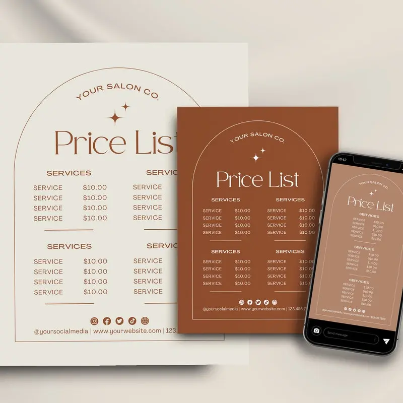 یک لیست قیمت به‌روز و مرتب در دست یک فرد