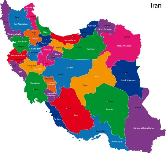 نکته‌نگاری استان‌های ایران بر روی نقشه