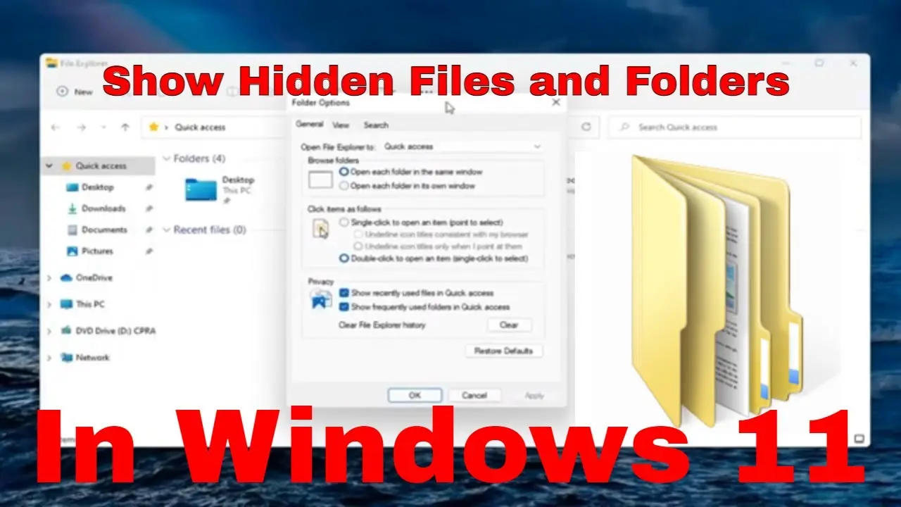 چیکار کنیم فایل مخفی را در ویندوز نمایش دهیم؟