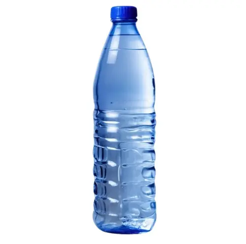 بطری پلاستیکی آبی با درپوش سبز برای نشان دادن تنوع در طراحی و رنگ