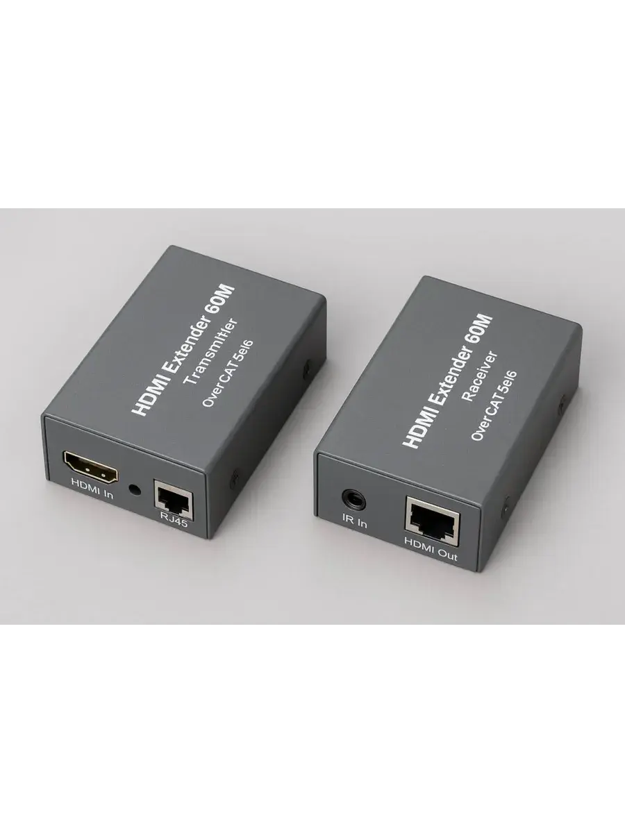 نمونه‌ای از یک اکستندر HDMI فعال با پورت‌های ورودی و خروجی