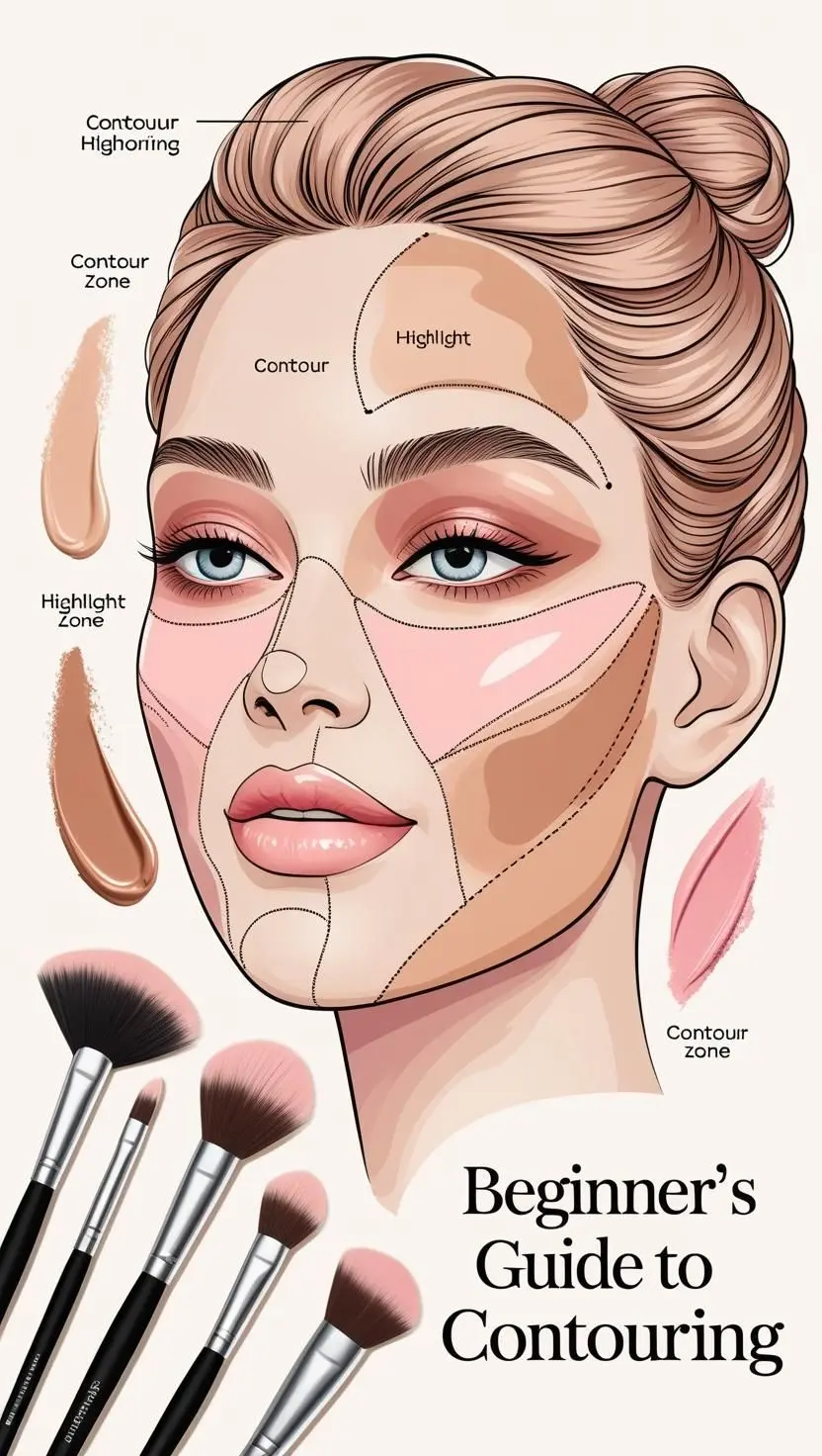 مثالی از نتایج کانتور صورت پس از استفاده از روش‌های مختلف