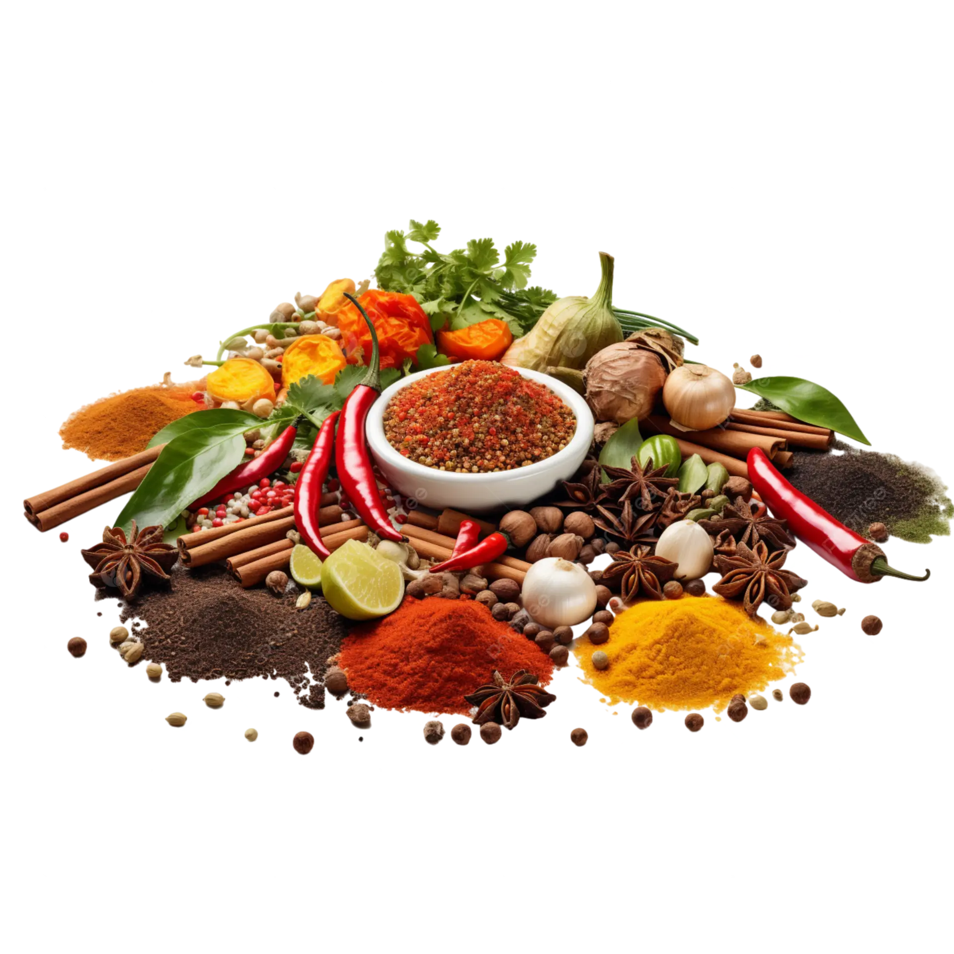 ادویه‌های تازه در یک بازار محلی