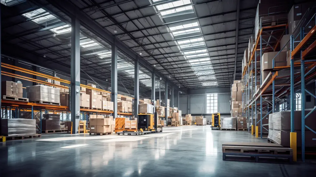 سیستم مدیریت انبار با نمایشگر دیجیتال و رacks سازماندهی شده برای افزایش کارایی