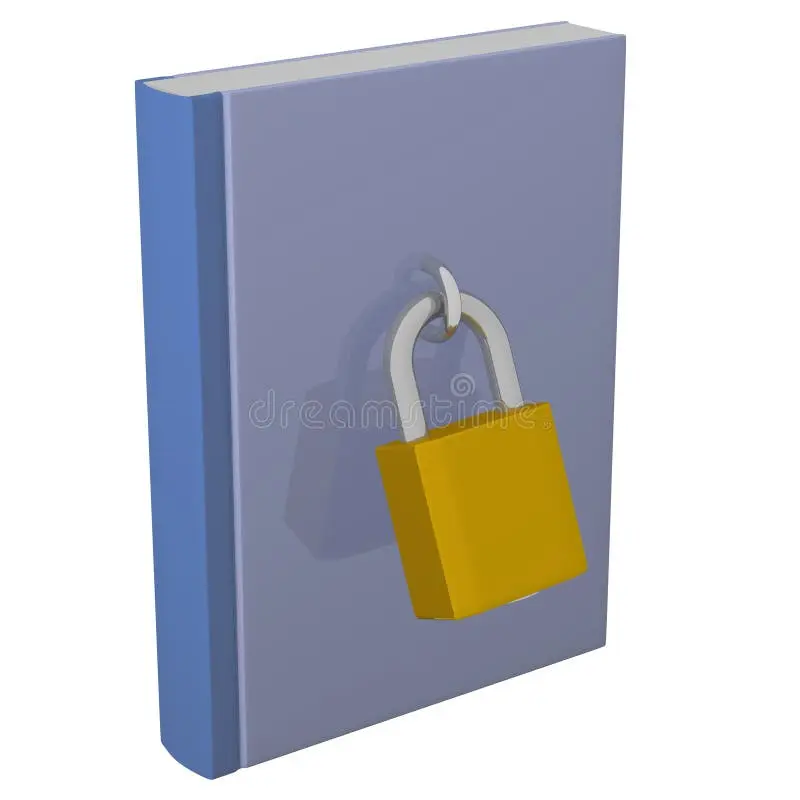 مفهوم ایده قفل کتابی برای کتابخانه