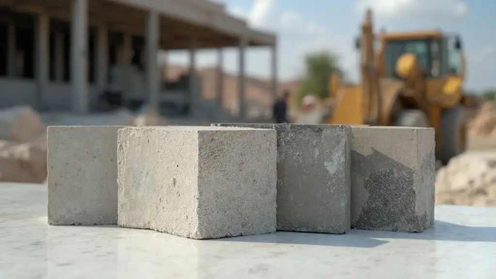 نمونه‌های مختلف بتن و ترکیب‌های سیمانی در ساخت‌وساز