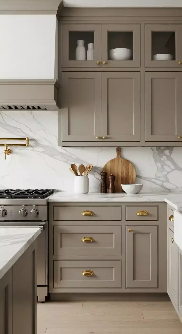 نمونه طراحی مدرن کابینت‌های آشپزخانه با رنگ‌های خنثی
