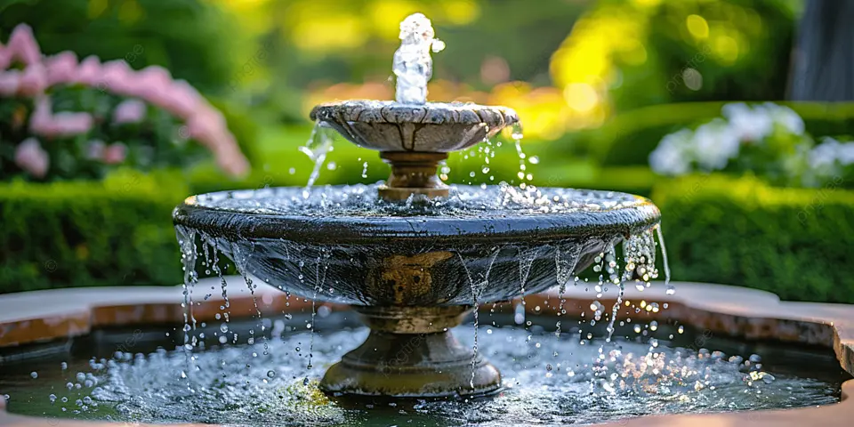 آبنما با جریان آب آرام و طراحی مدرن